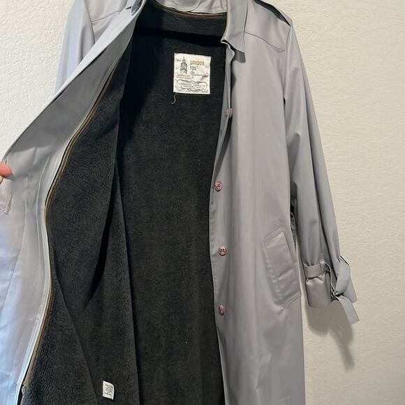 LONDON FOG Vintage 1970's Maincoats Weatherwear, Grey/Light Blue, Sz 10R - Picture 5 of 14